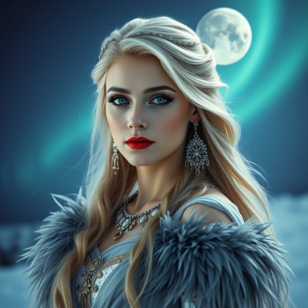 Ethereal Goddess in Cinematic Film Still