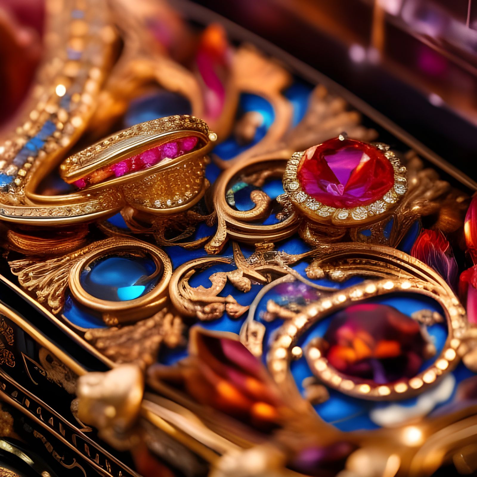 Ornate Treasure Chest in Graffiti Art Style