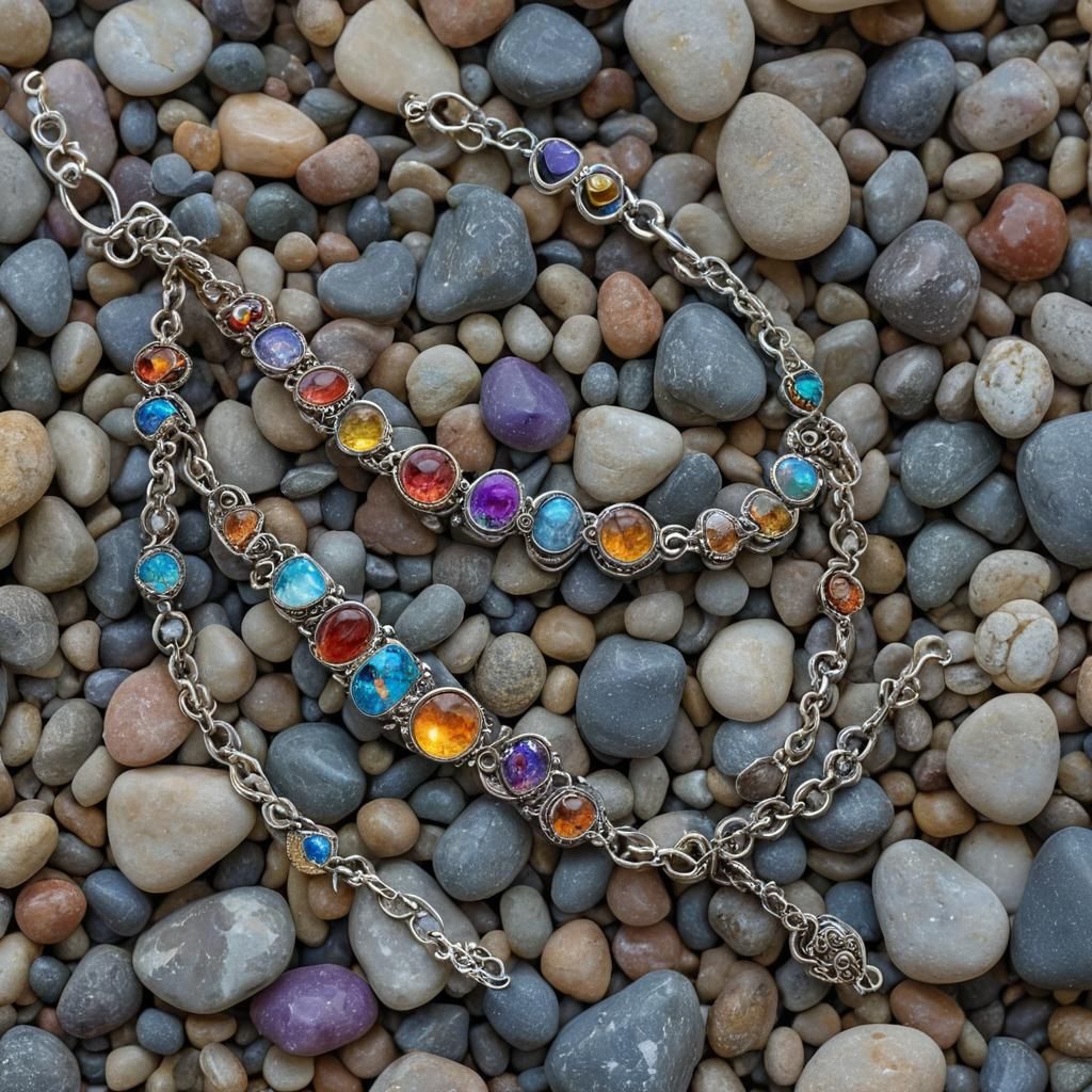 Dawnstar Bracelet Glimmering in Gemstones: Macro Photography