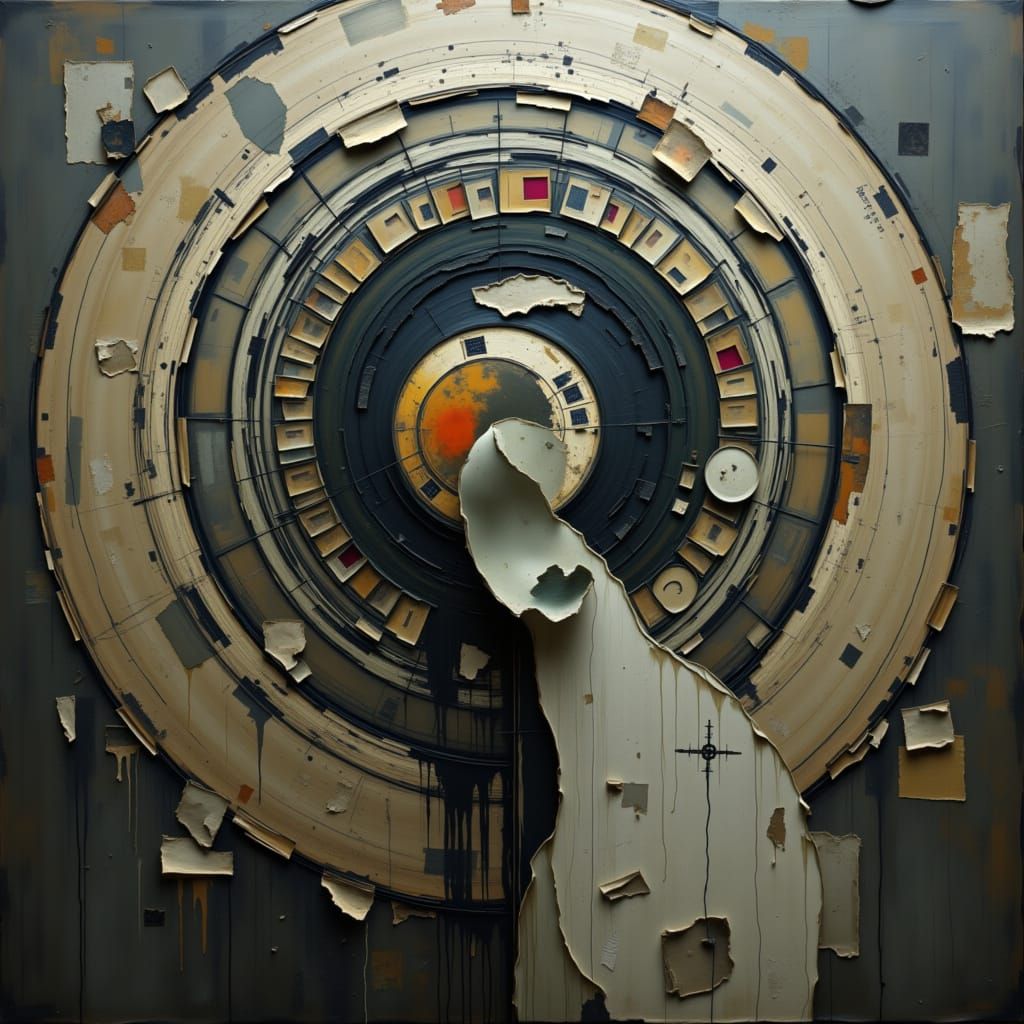 Ethereal Woman in Surreal Clockwork Dreamscape