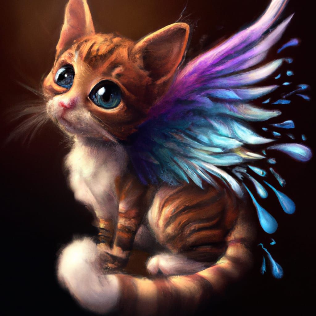 Angelic Kitten: 3D Render in Pixar Style