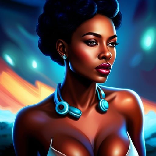 Curvy Pin-Up Girl Concept Art in 8K