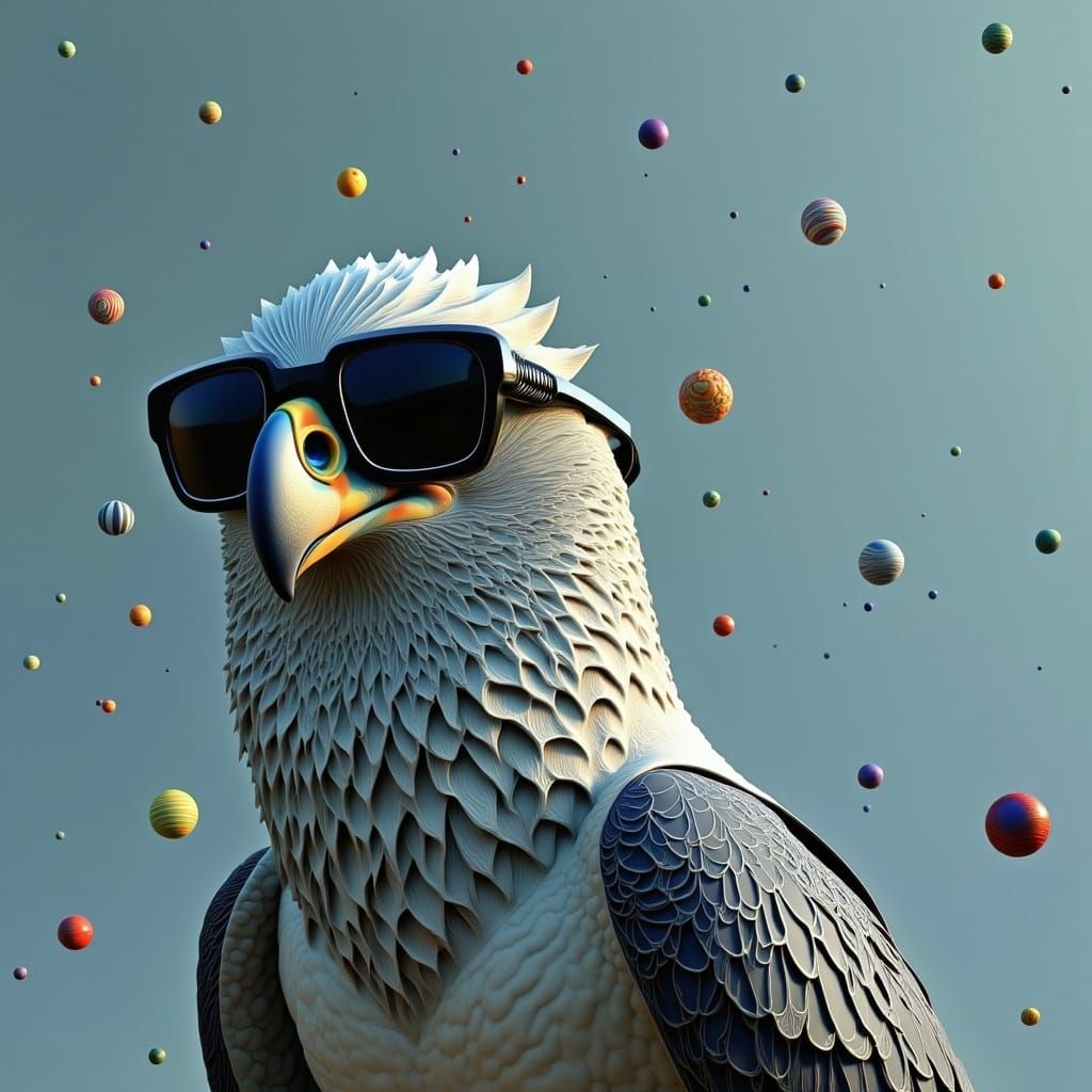 Cool Bird in Sunglasses, CGI Art