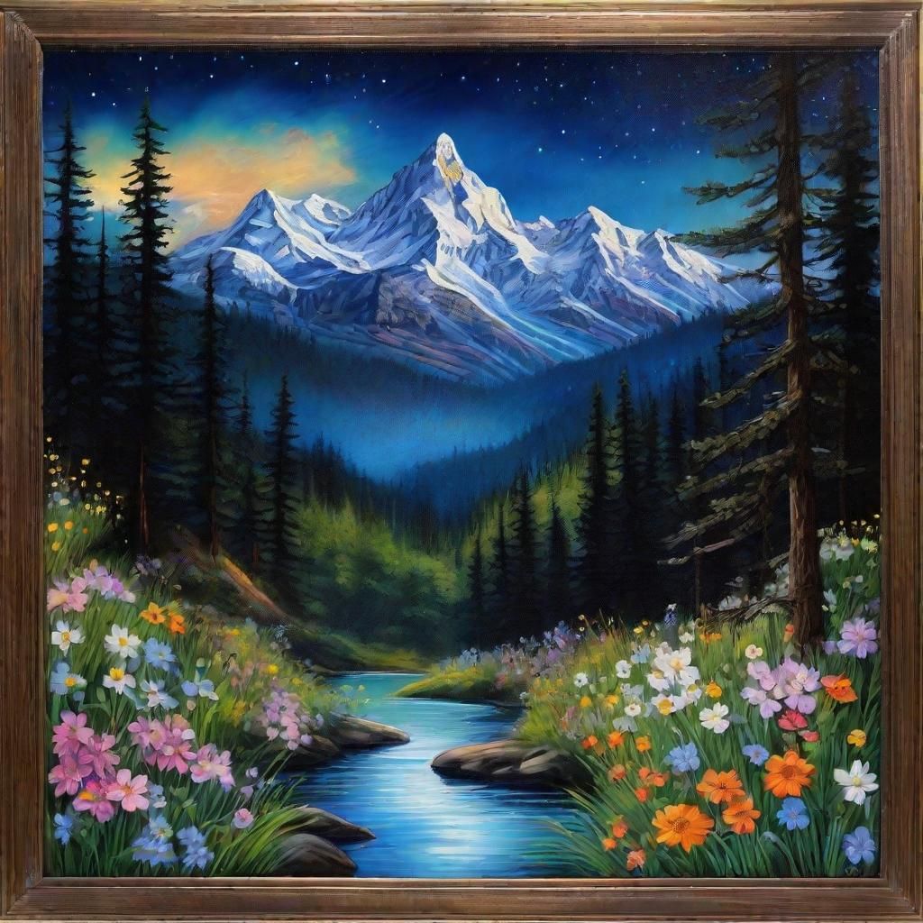 Magnetic Night Vision: Mountain River Landscape