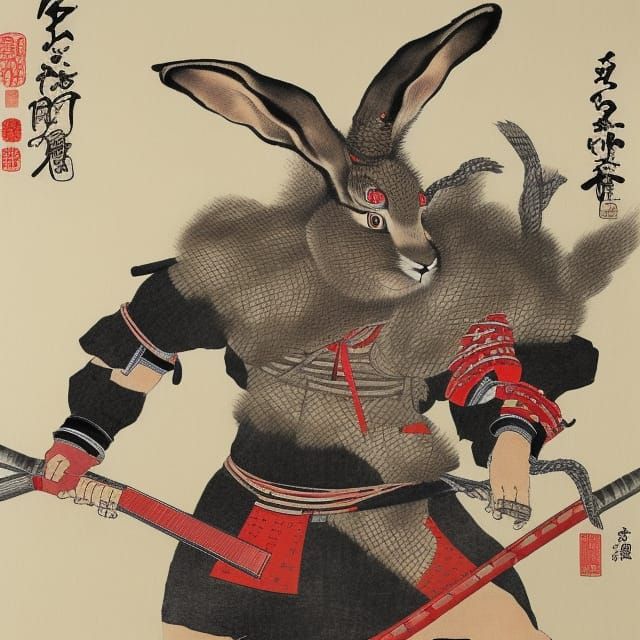 Japanese shogun giant hare samurai