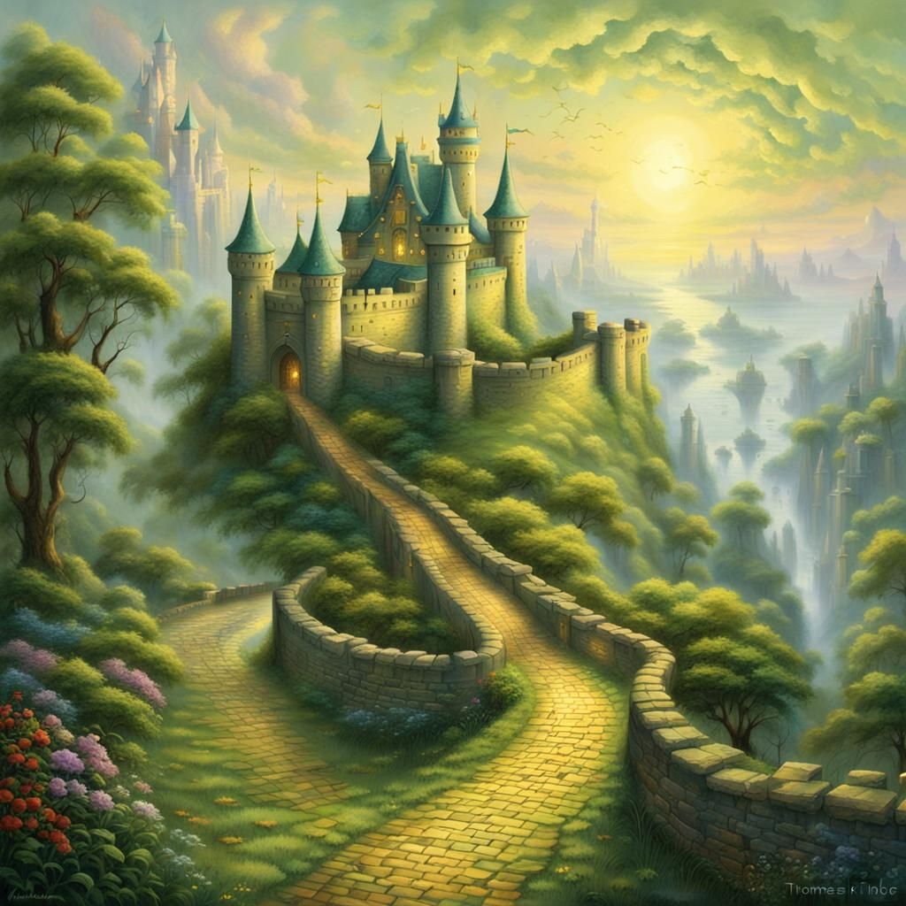 Green Fairy Castle with Yellow Brick Road