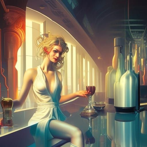 Cyborg Bartender Mixes Gravity Elixirs in Sci-Fi Style