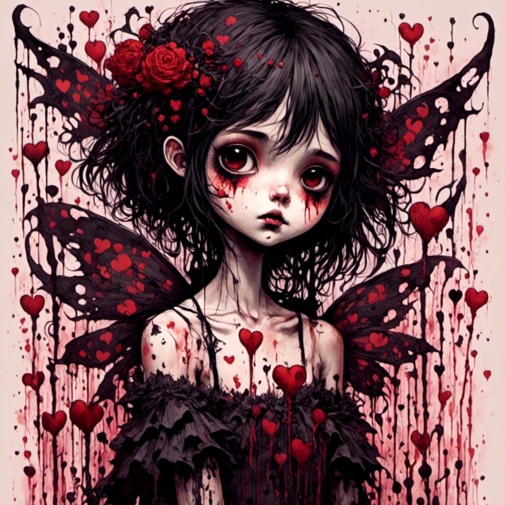 Eerie Emo Fae Darkling with Mask