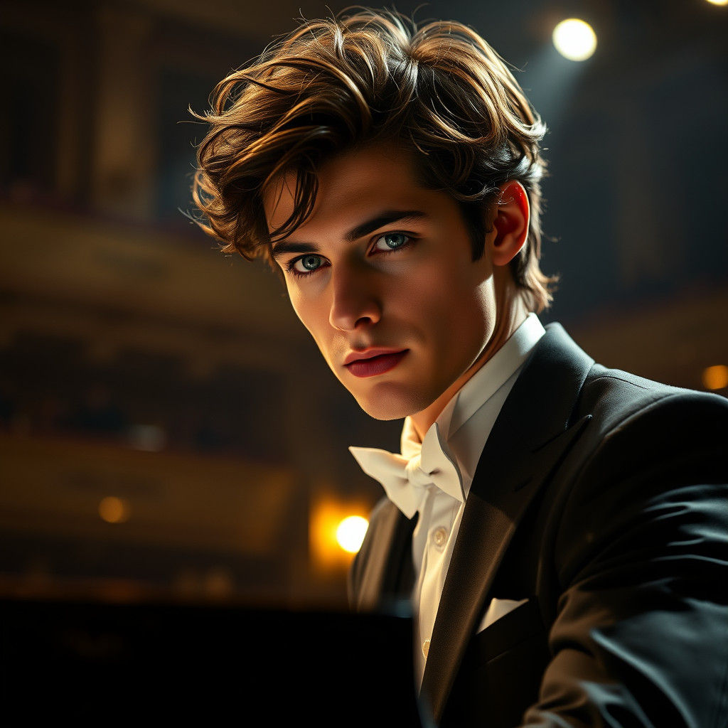 Dramatic Piano Performance in Cinematic Lighting