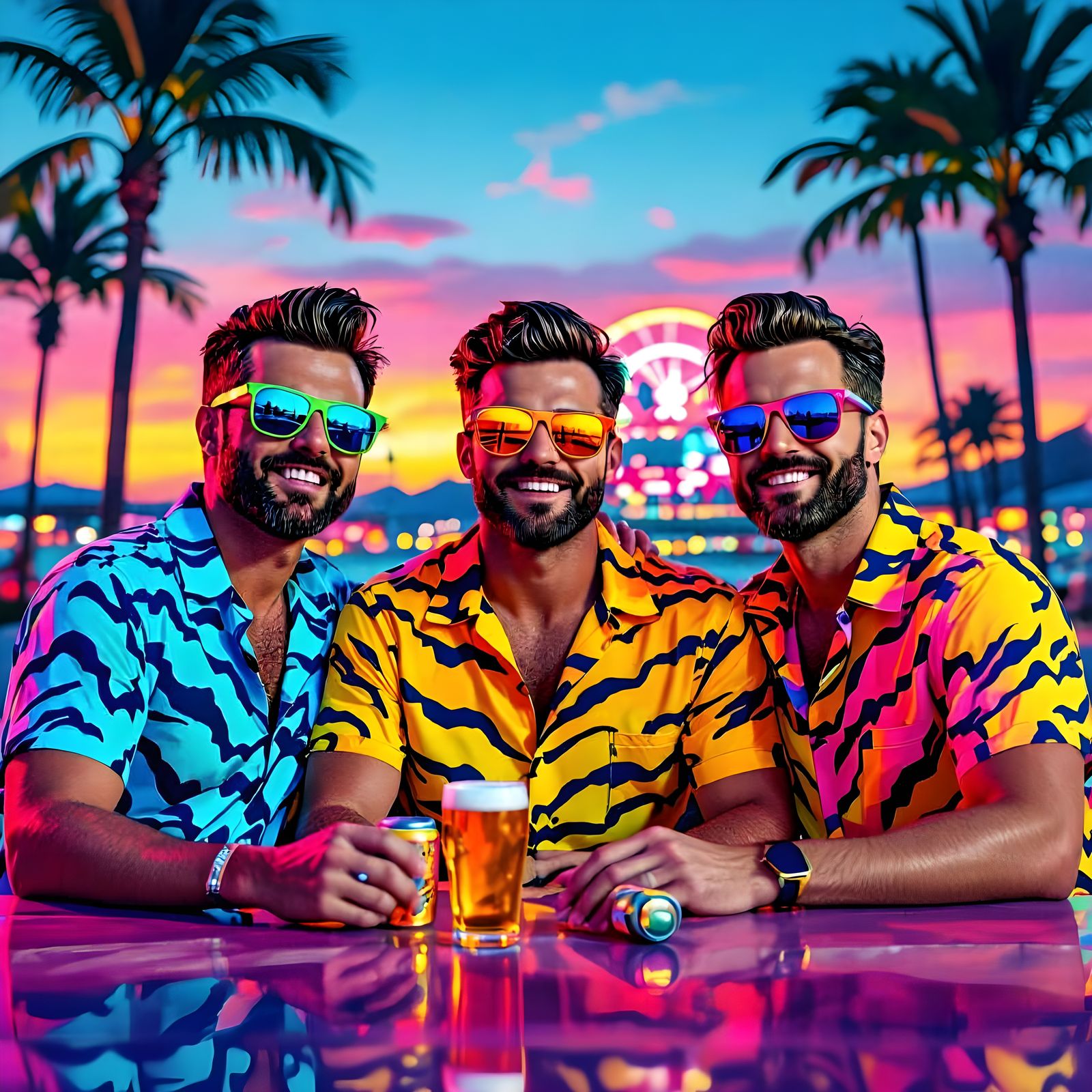 Mallorca Neon Tiger Stripe Beach Party