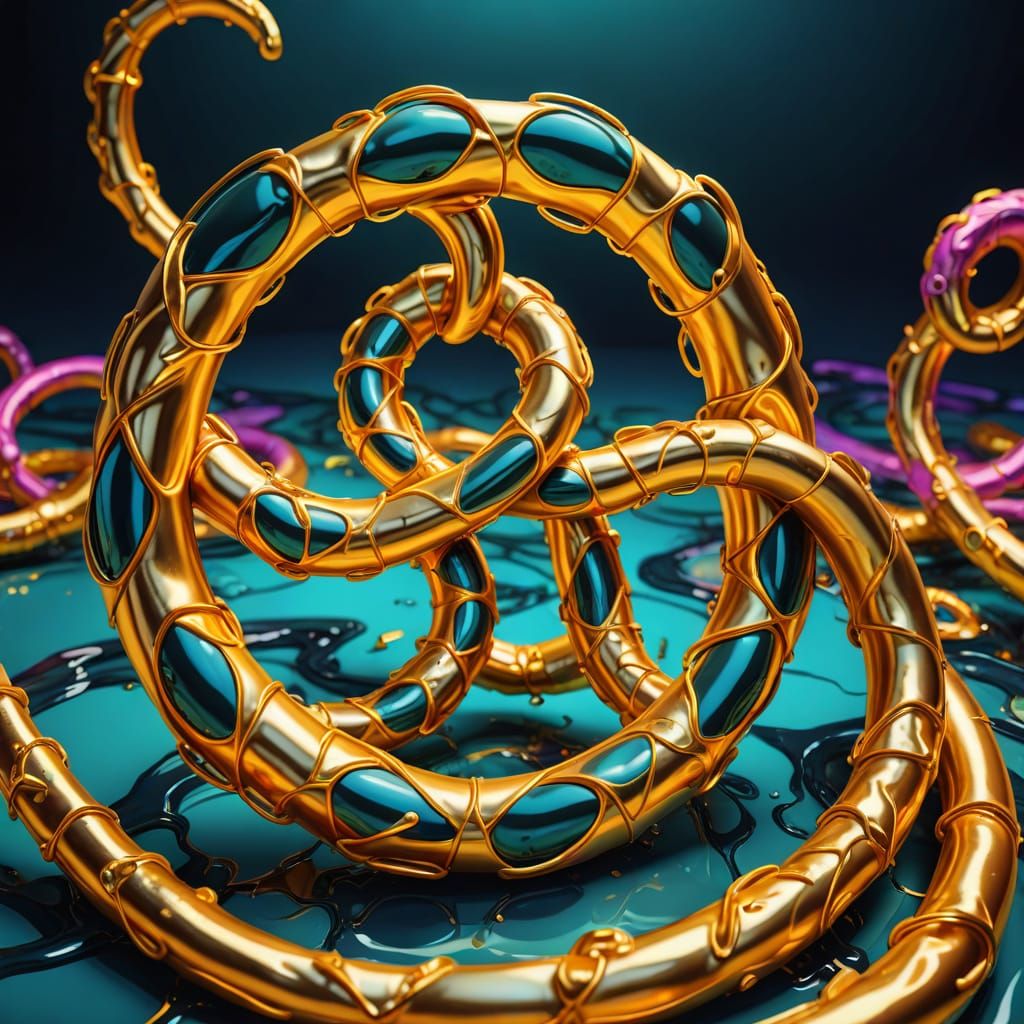 Surreal Melting Pretzel in Salvador Dali Style