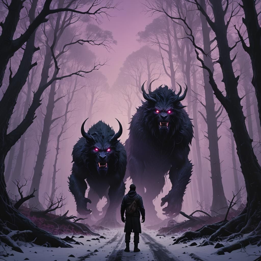 Face-Off in the Dark Forest: Fantasy Concept Art