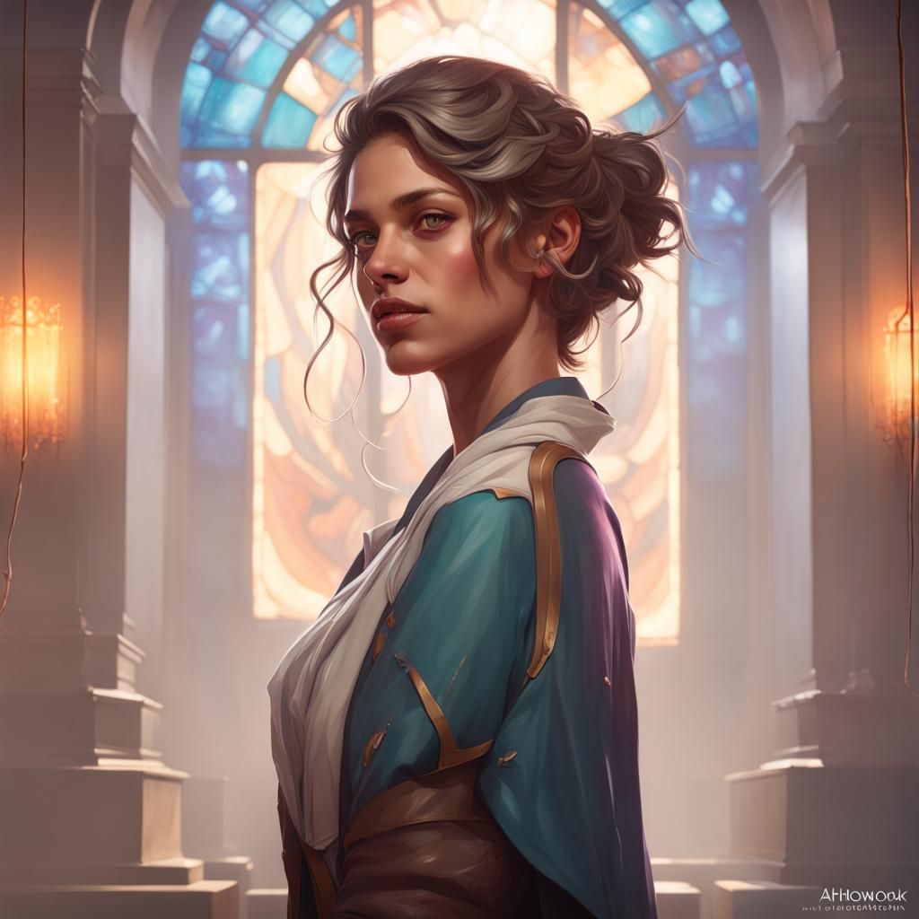 Detailed Portrait of a Healing Teacher