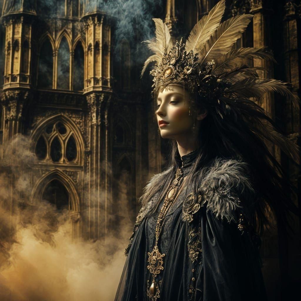 Mystic Gothic Castle in Symbolist Style