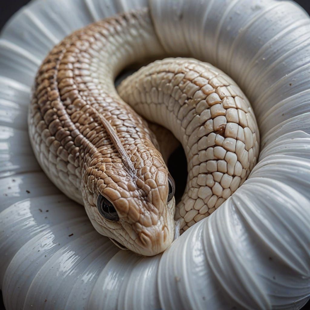 Hyperrealistic Garlic Snake in High Definition
