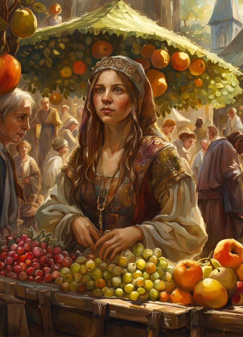 Medieval saleswoman #2
