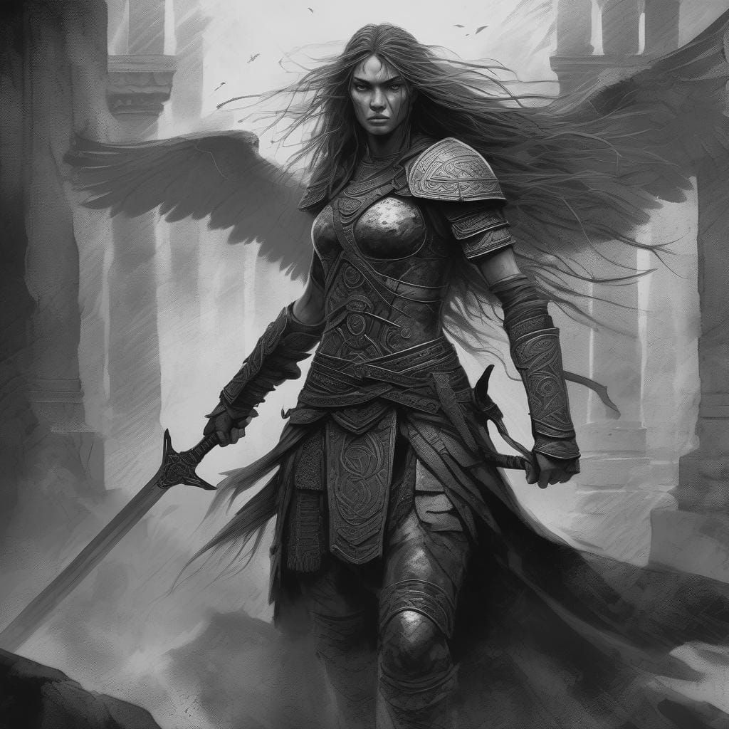 Dark Fantasy Warrior with Two-Handed Sword