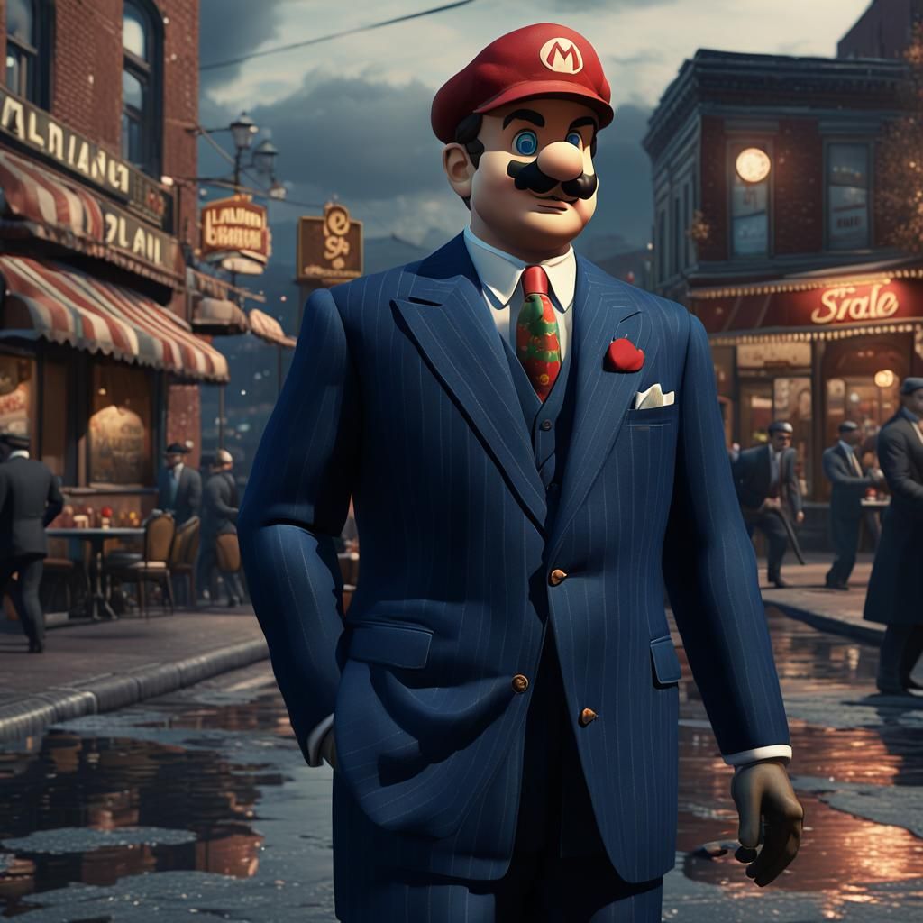 Super Mario as 1930s Gangster in New Jersey