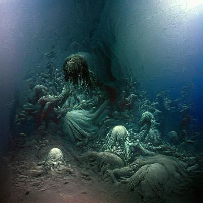 Deep Ocean Horror in Gustave Doré Style