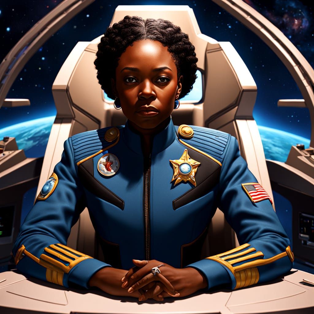 Starship Captain Portrait in Hyperrealistic Style