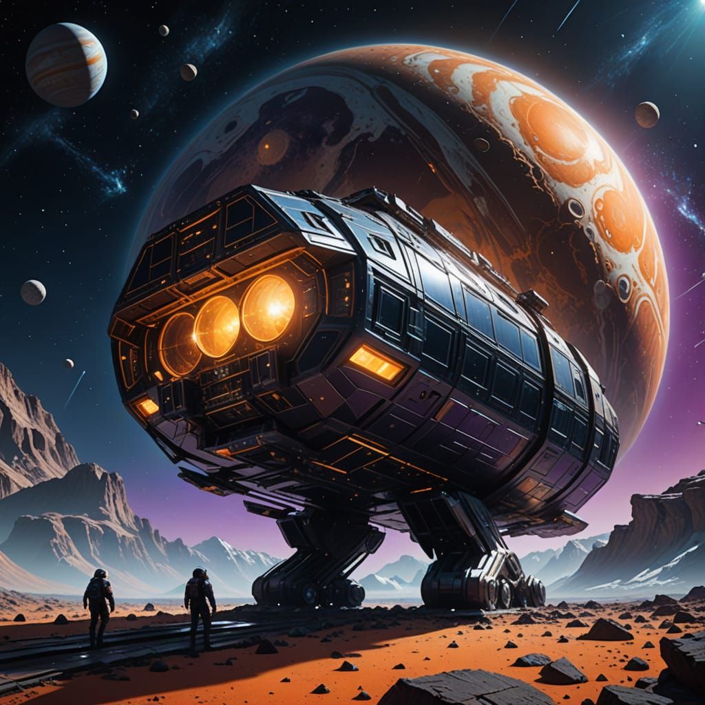 Colossal Ark Ascends from Europa: Sci-Fi Concept