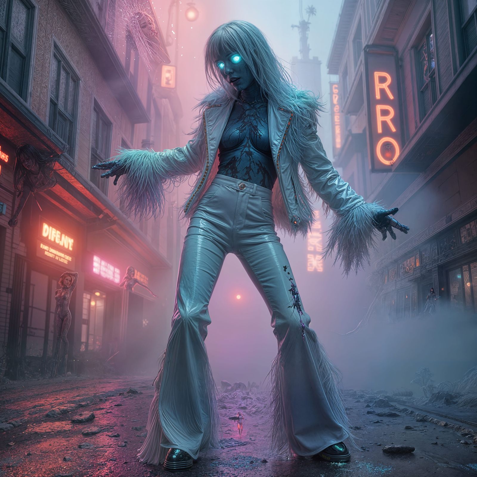 Female Zombie Disco Dancer: Fantasy Concept Art