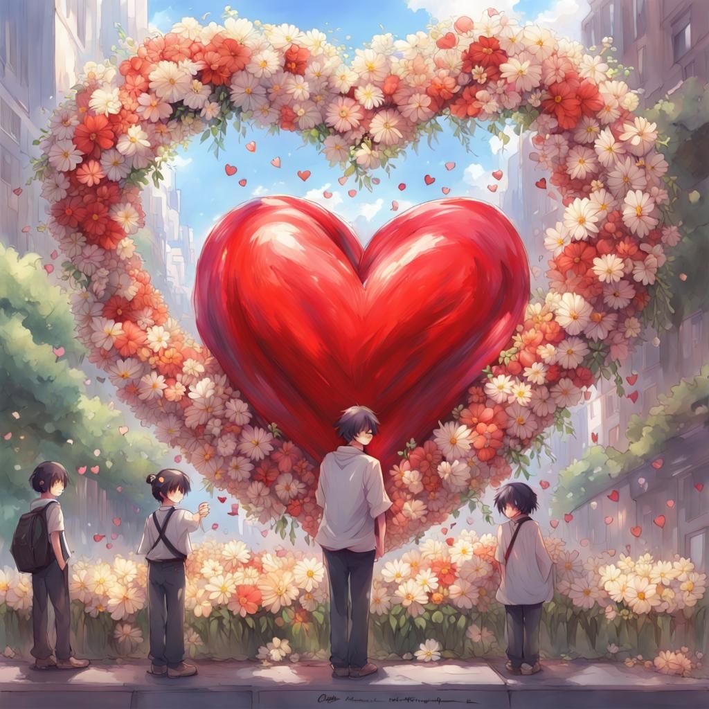 Floral Heart Digital Painting