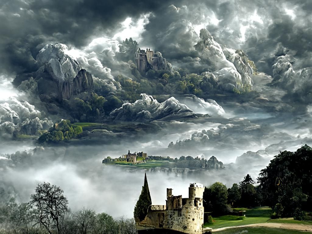 Hever Castle: A Mystical Fantasy Landscape Painting