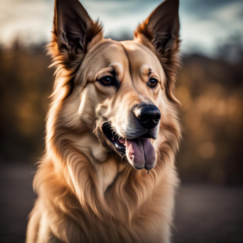 Charming Chinook Dog Portrait in Sharp Focus