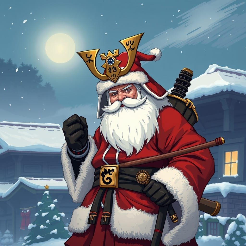 Japanese Warrior Meets Christmas Cheer