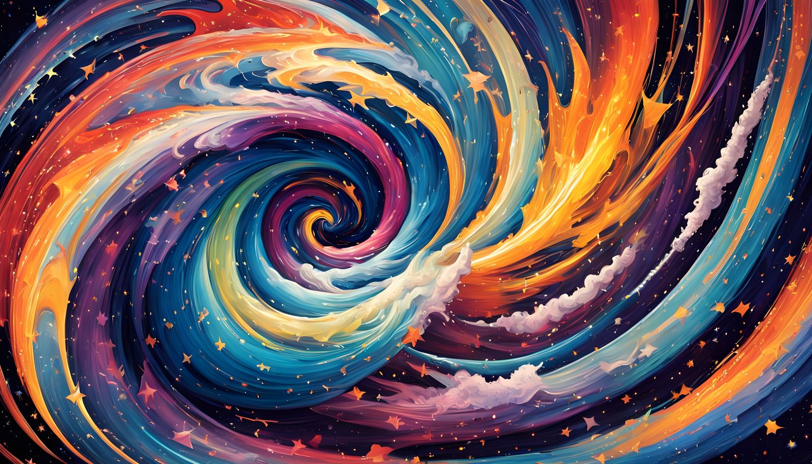 Abstract Starscape Tunnel in Swirling Opalescent Colors