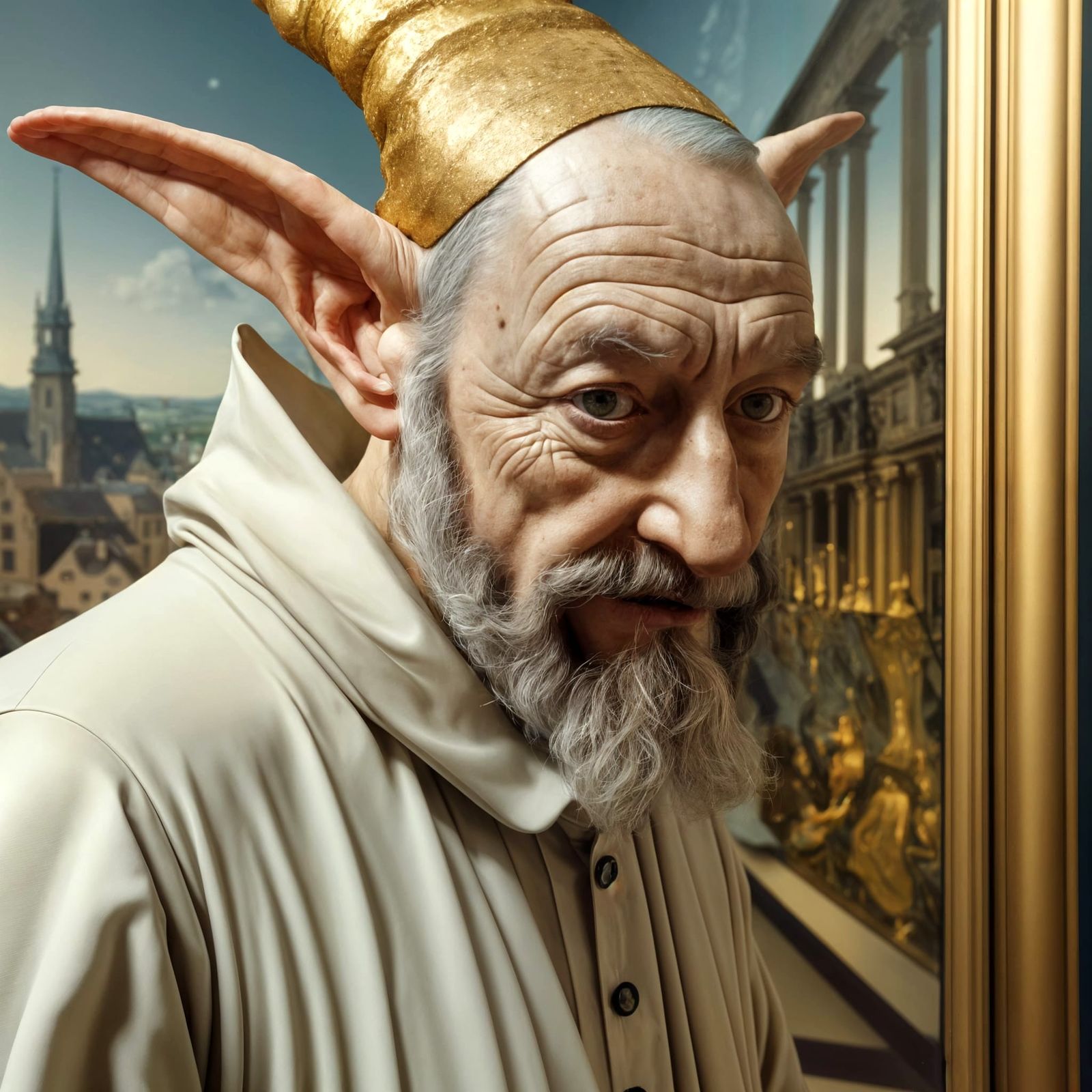 Old Master Paintings Party at Night in Hyperrealism