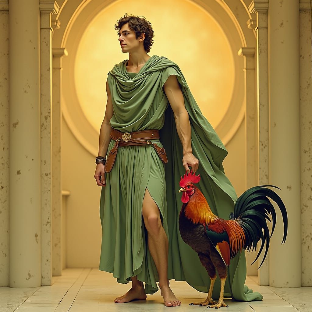 Hermes the Messenger God in Art Nouveau Style