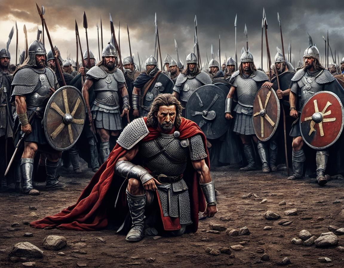 Vercingetorix Surrenders to Roman Legions