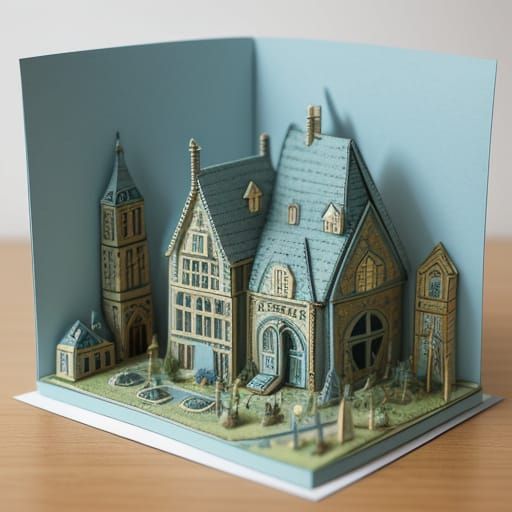 Whimsical Papercraft Character Explores Miniature City