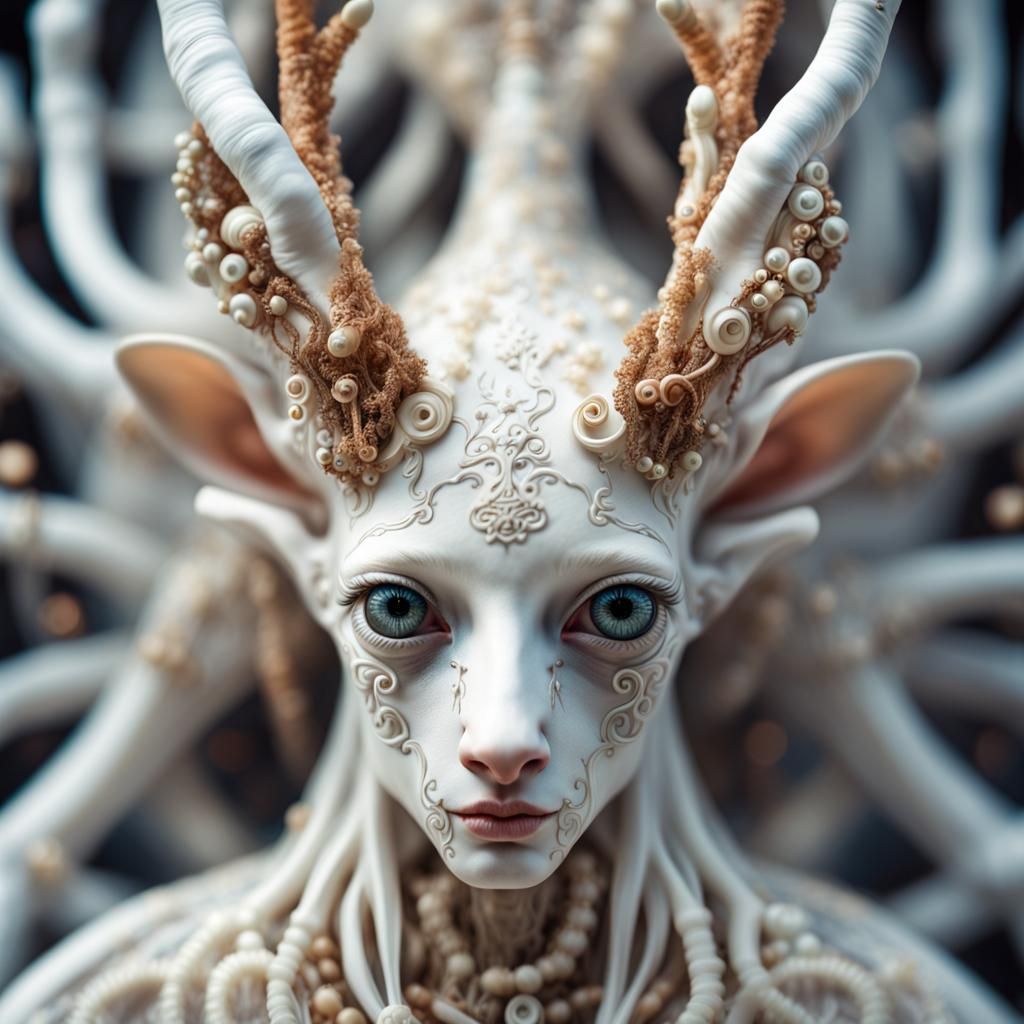 Psychedelic Albino Bambi: A Detailed Close-Up