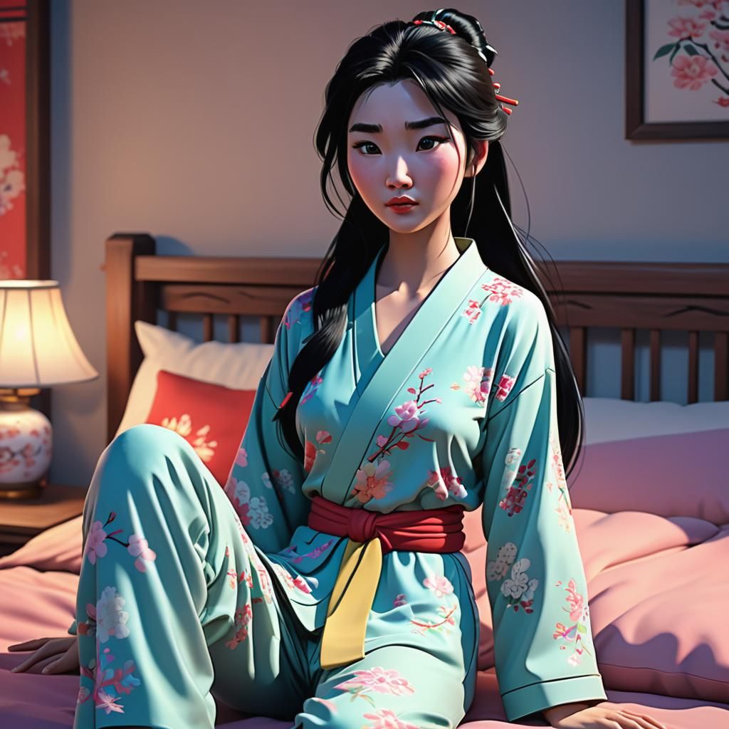 Mulan in Bed with Flu: Dreamcore Artstation Render