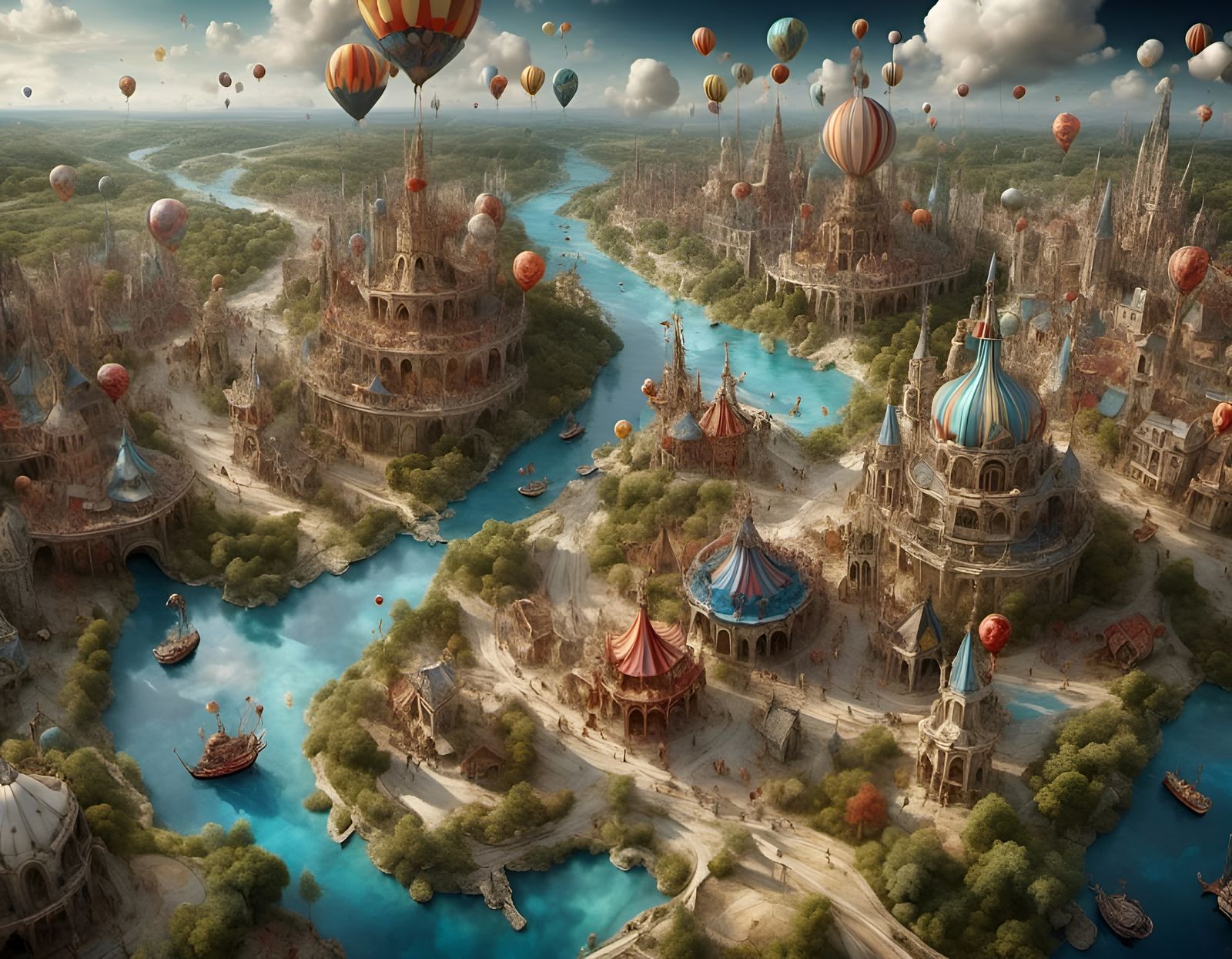 Colorful 3D Map of a Carnival Country