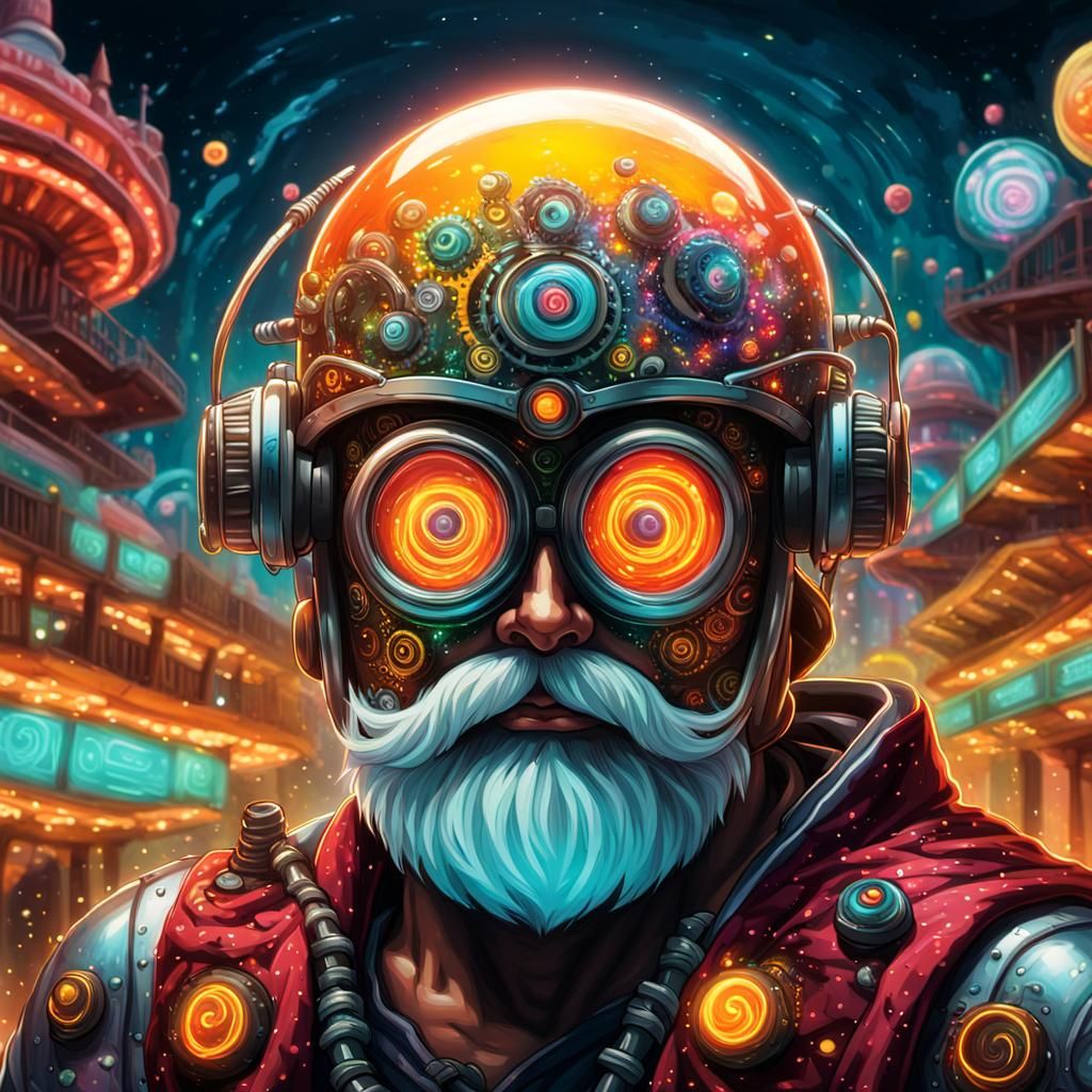 Sumo Santa Rollerblading in Cyber Noir