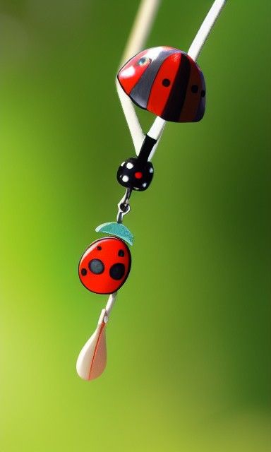 Ladybug Parachute Adventure with Water Droplets