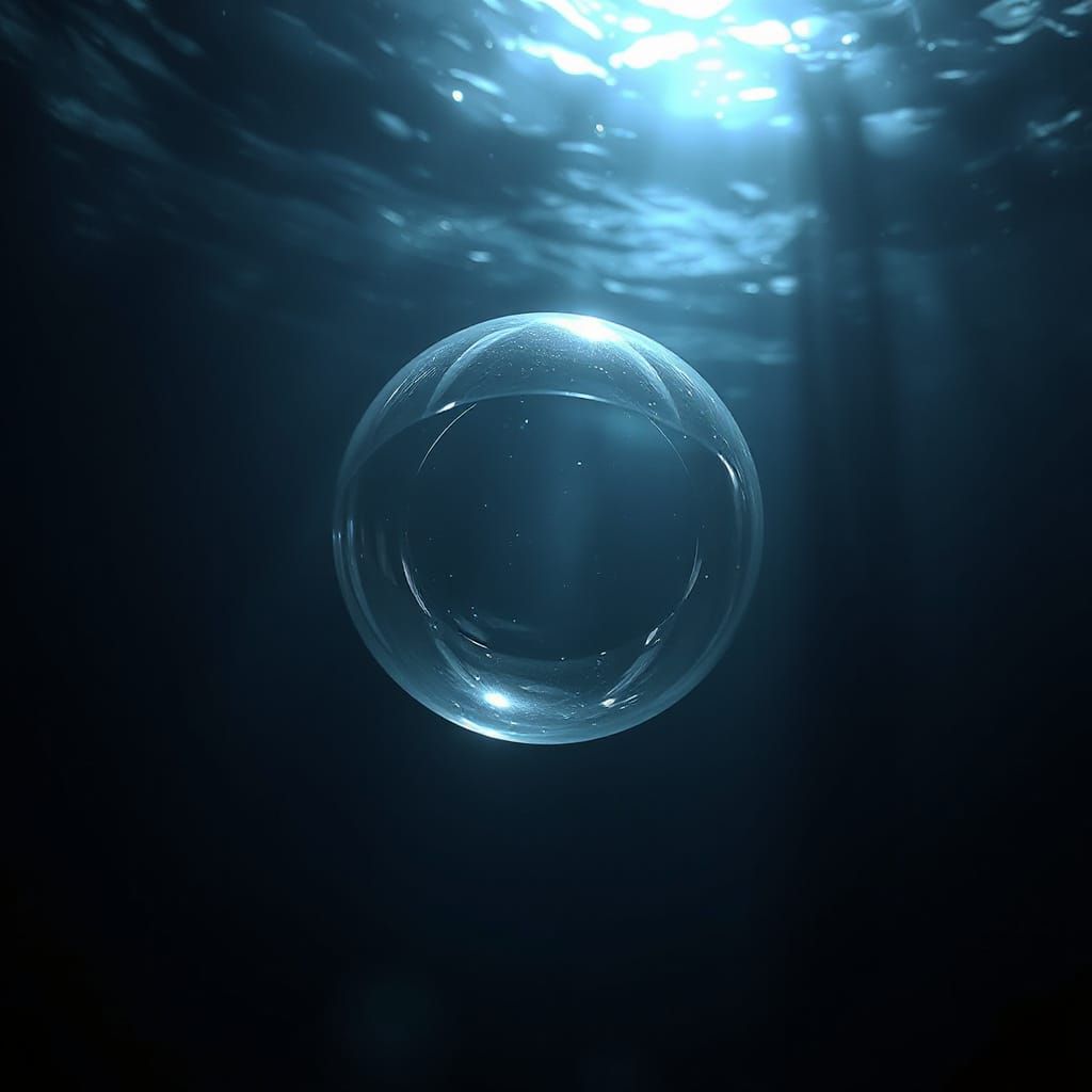 Submerged Bubble Radiates in Ethereal Oceanic Light