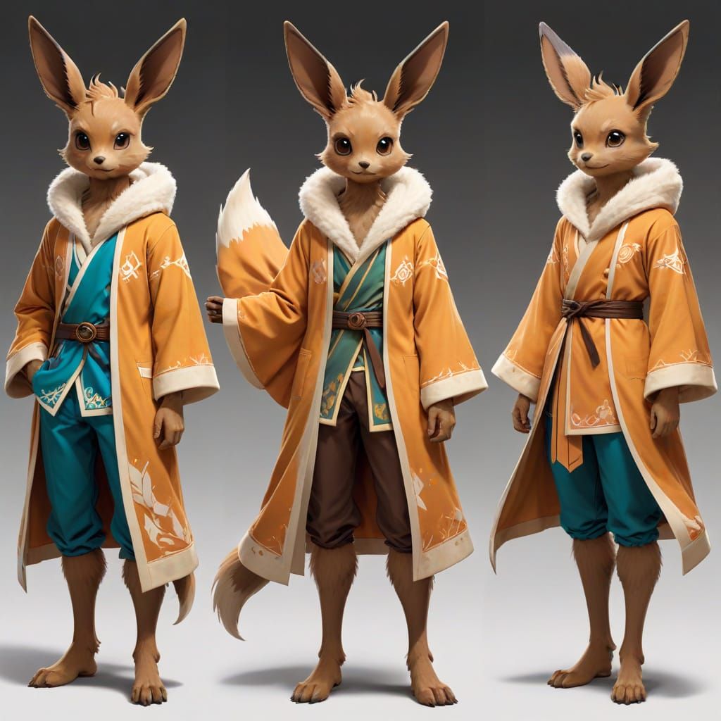 Androgynous Eevee-Inspired Character Design