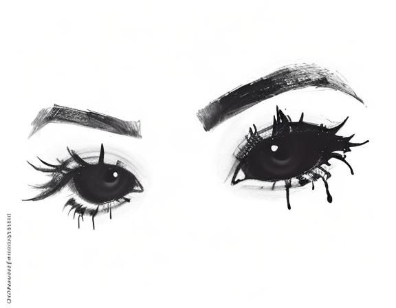 Black Eye Crying Ink: Surreal Art Portrait