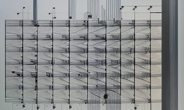 Abstract Celestial Mechanics Diagram in Asemic Style