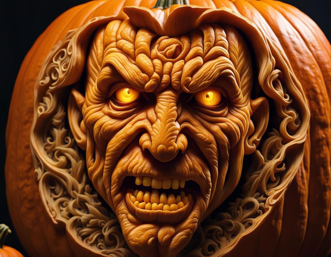 Realistic Pumpkin Carving in High Definition