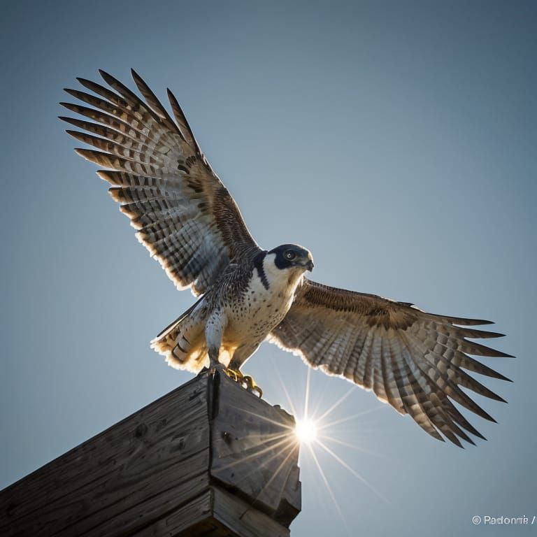Peregrine Falcon in Flight Over Australia