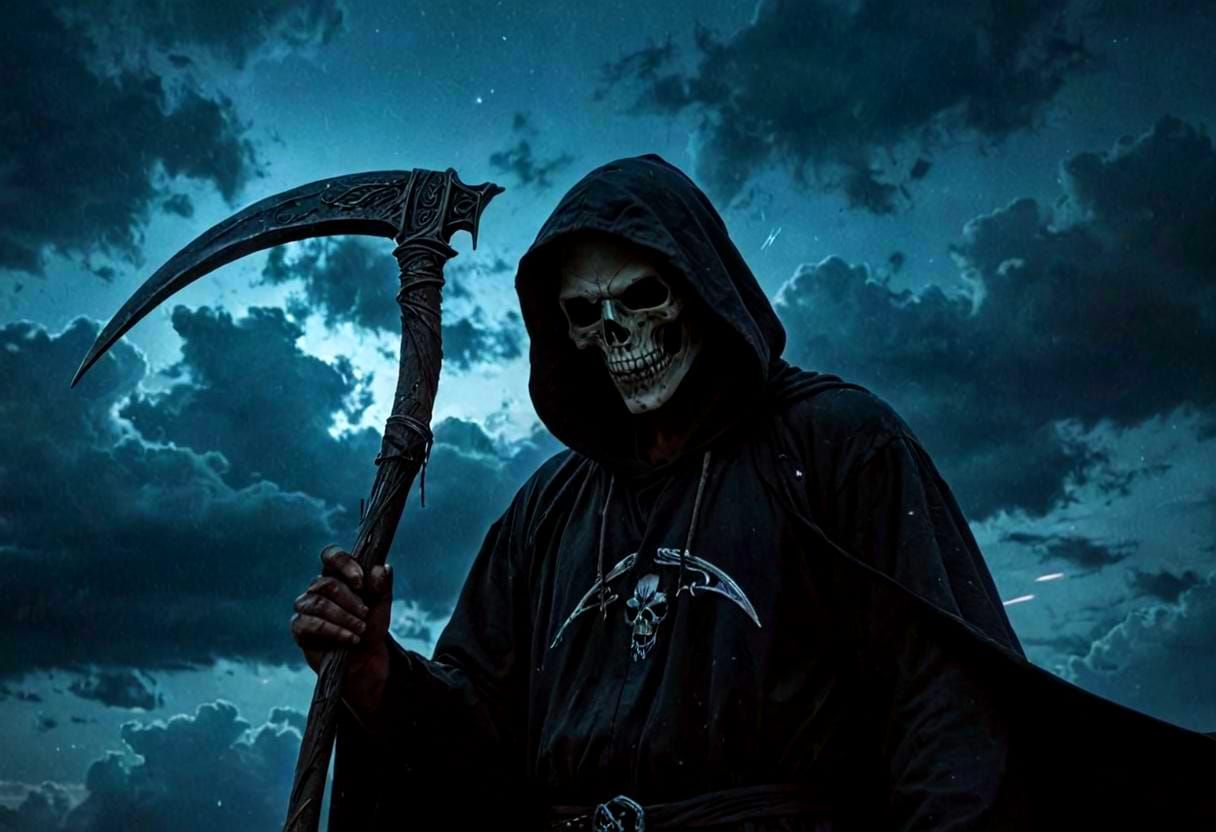 Grim Reaper Guiding Souls to Afterlife