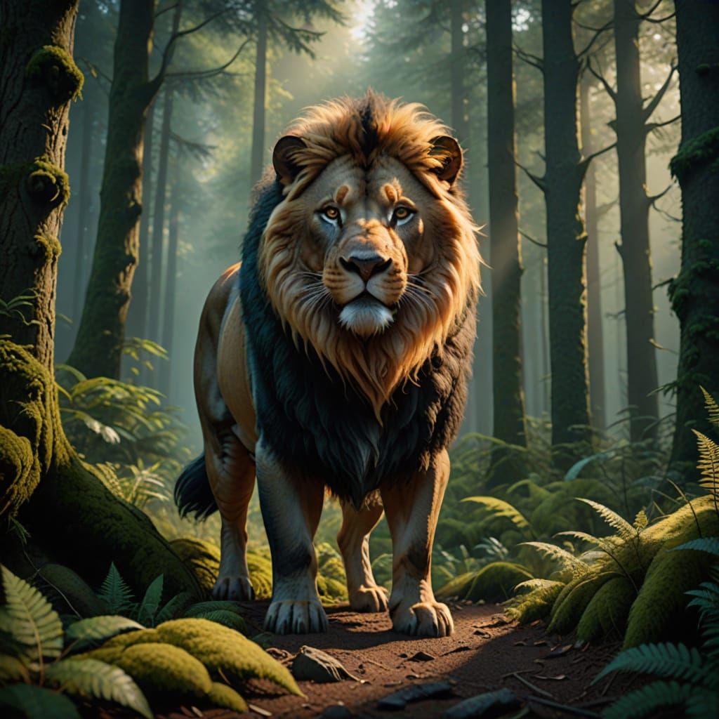 Ethereal German Forest Creature in Vibrant Fantasy Portrait