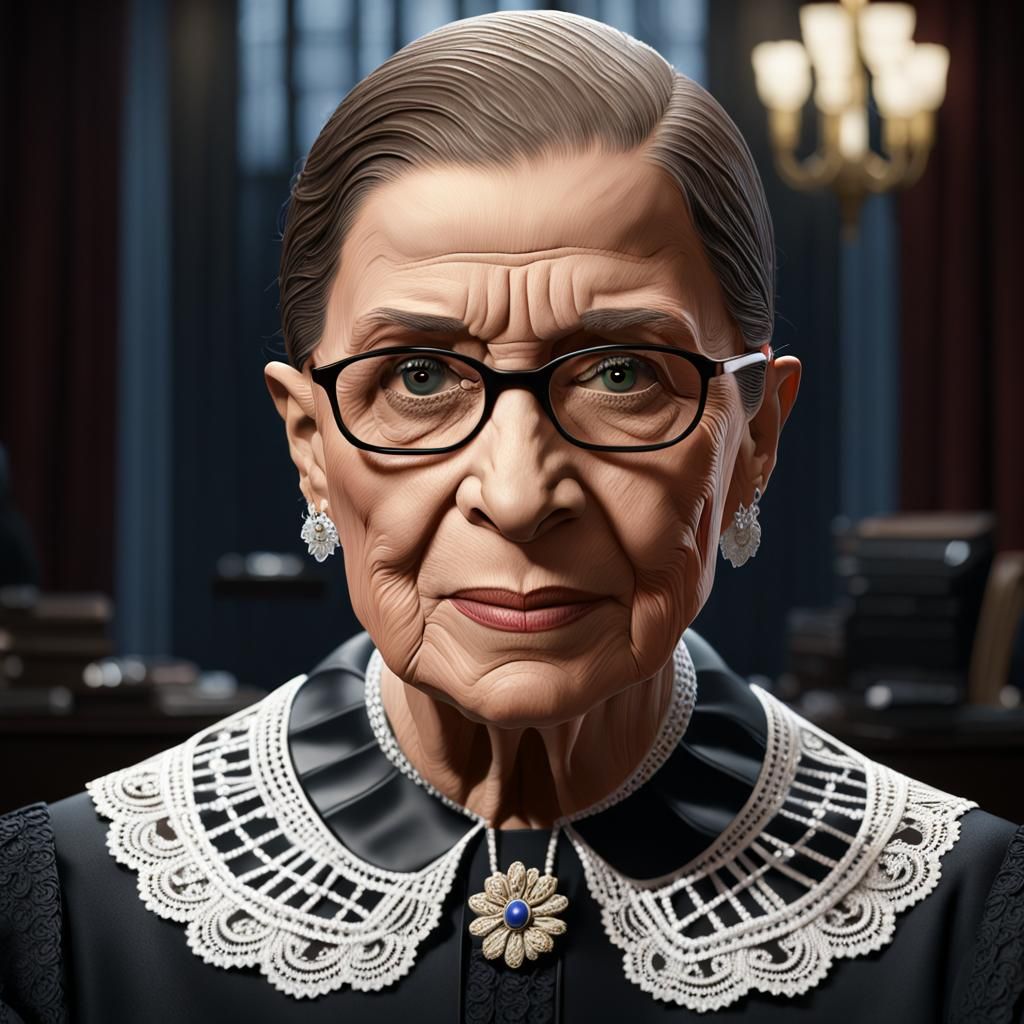 Hyperrealistic Portrait of Ruth Bader Ginsburg