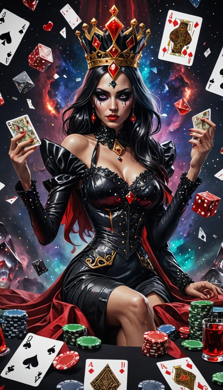 Glass Tuxedo Goddess of Gambling in 8K